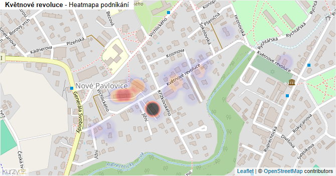 Květnové revoluce - mapa podnikání