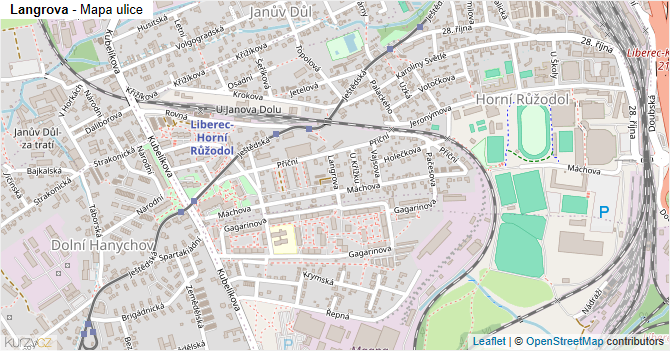 Langrova - mapa ulice