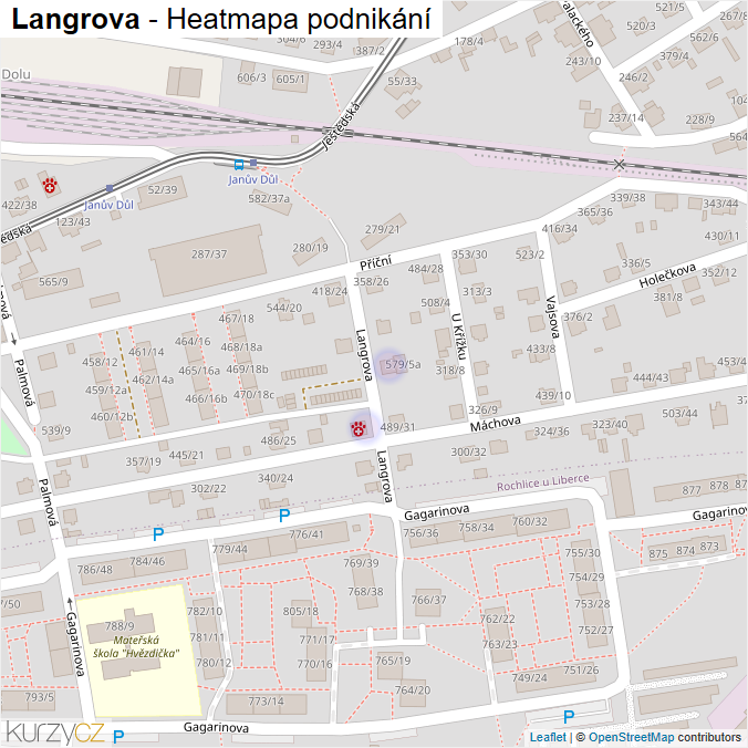 Mapa Langrova - Firmy v ulici.