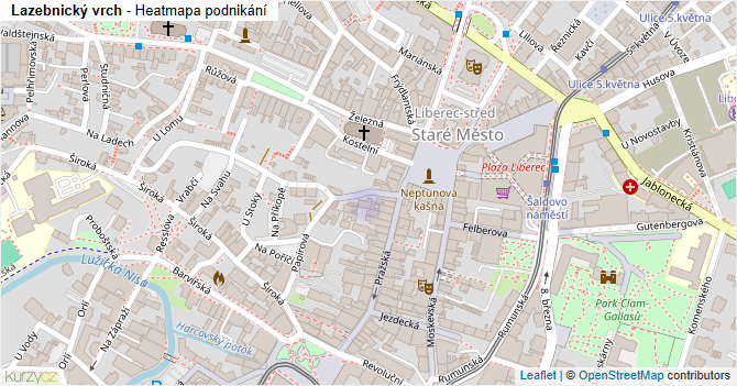 Lazebnický vrch - mapa podnikání
