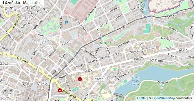 Lázeňská - mapa ulice