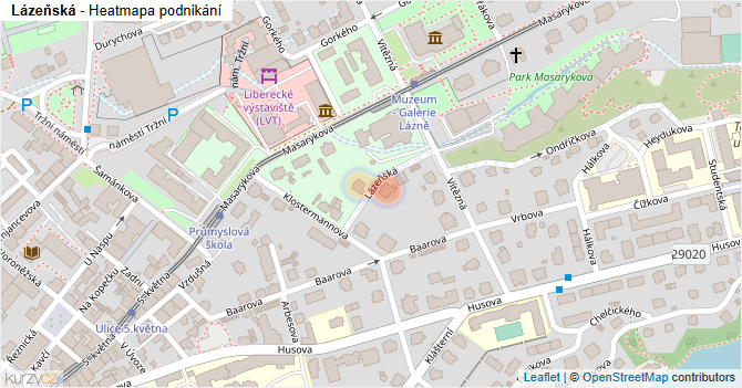 Lázeňská - mapa podnikání