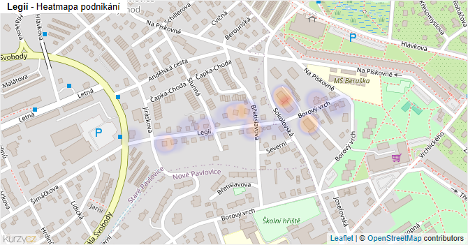 Legií - mapa podnikání