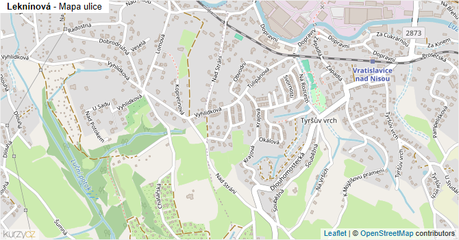 Leknínová - mapa ulice