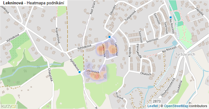 Leknínová - mapa podnikání