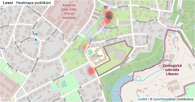 Lesní - mapa podnikání