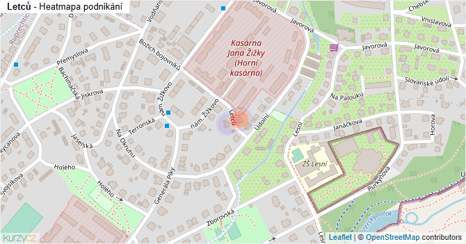 Letců - mapa podnikání
