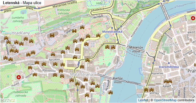 Letenská - mapa ulice