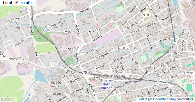 Letní - mapa ulice