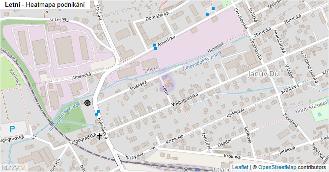 Letní - mapa podnikání