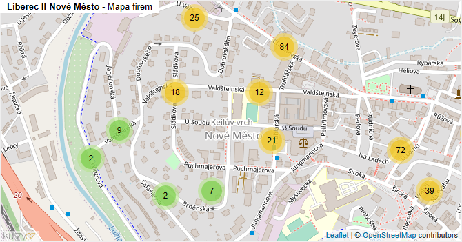 Liberec II-Nové Město - mapa firem