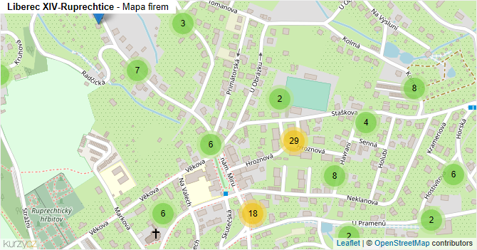 Liberec XIV-Ruprechtice - mapa firem