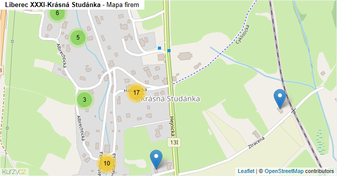 Liberec XXXI-Krásná Studánka - mapa firem