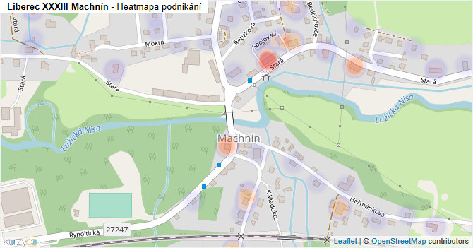 Liberec XXXIII-Machnín - mapa podnikání