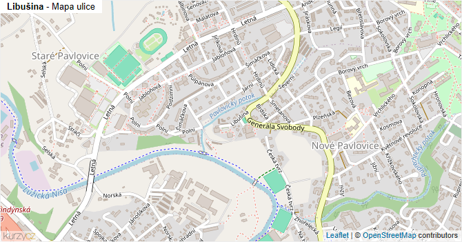 Libušina - mapa ulice