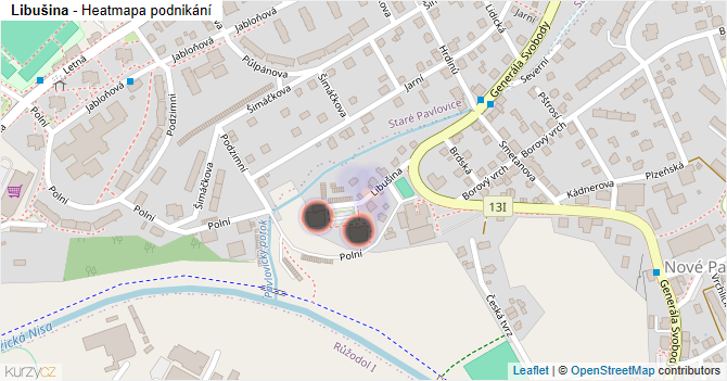 Libušina - mapa podnikání