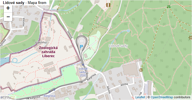Lidové sady - mapa firem