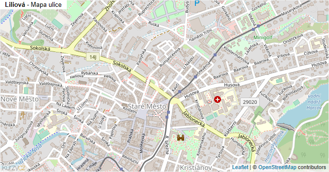 Liliová - mapa ulice