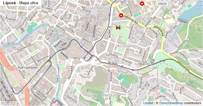 Lípová - mapa ulice