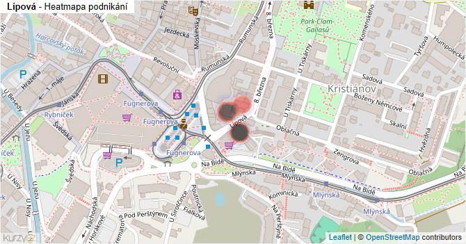 Lípová - mapa podnikání