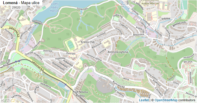Lomená - mapa ulice