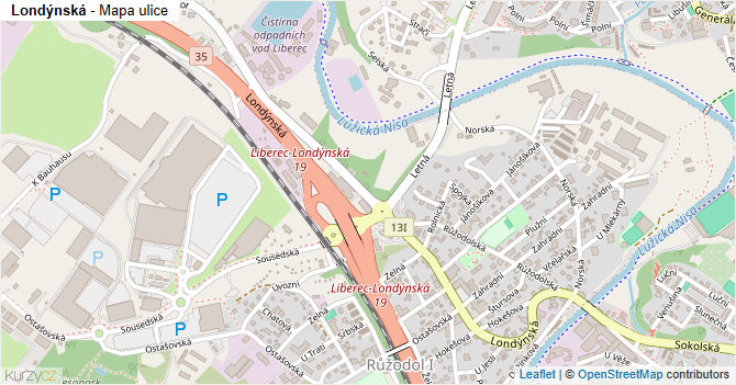 Londýnská - mapa ulice