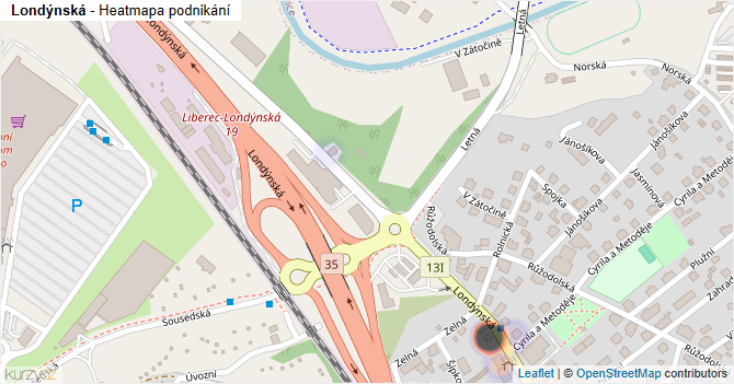 Londýnská - mapa podnikání
