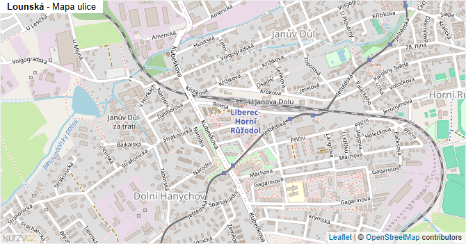 Lounská - mapa ulice