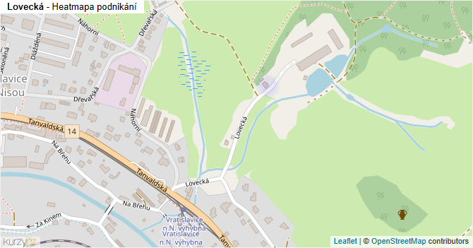 Lovecká - mapa podnikání