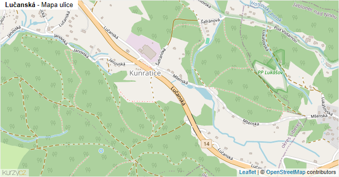 Lučanská - mapa ulice