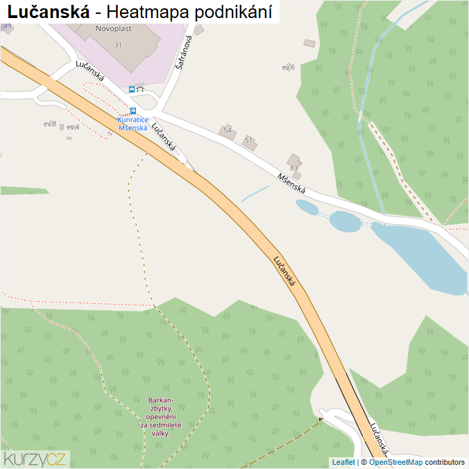 Mapa Lučanská - Firmy v ulici.