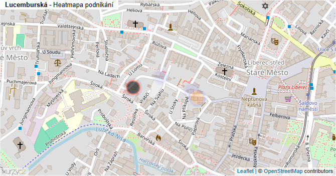 Lucemburská - mapa podnikání