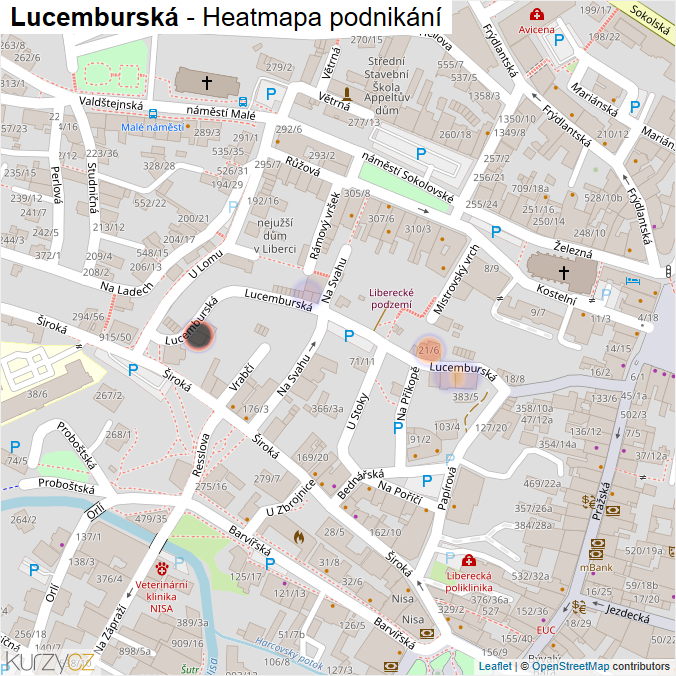 Mapa Lucemburská - Firmy v ulici.