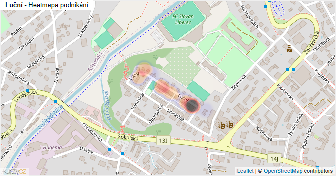 Luční - mapa podnikání