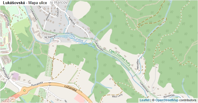 Lukášovská - mapa ulice