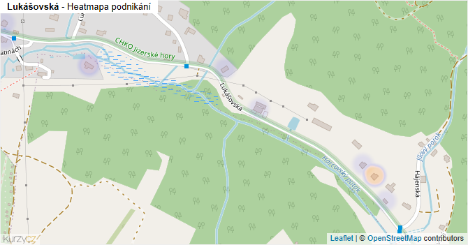 Lukášovská - mapa podnikání