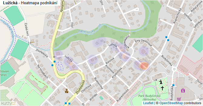Lužická - mapa podnikání