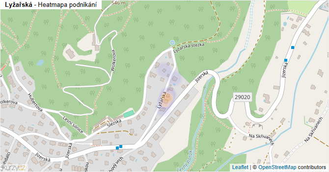 Lyžařská - mapa podnikání