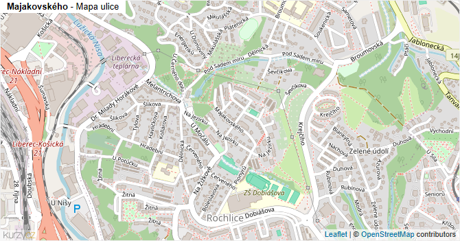Majakovského - mapa ulice