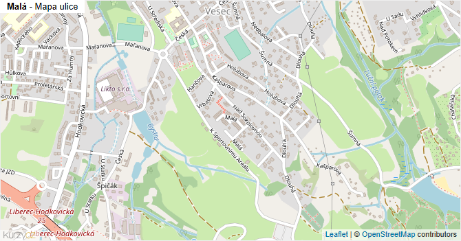 Malá - mapa ulice