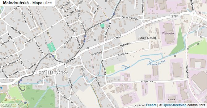 Malodoubská - mapa ulice