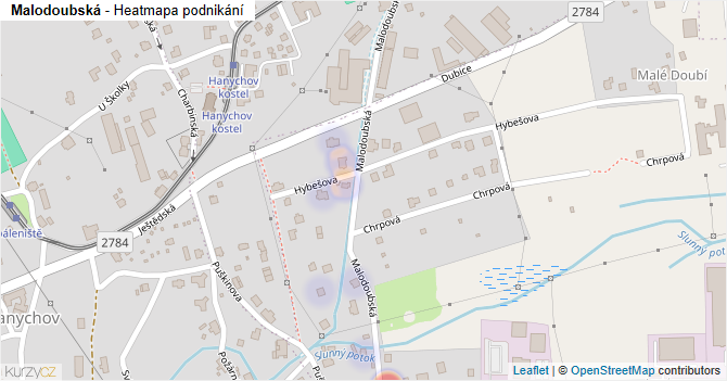 Malodoubská - mapa podnikání