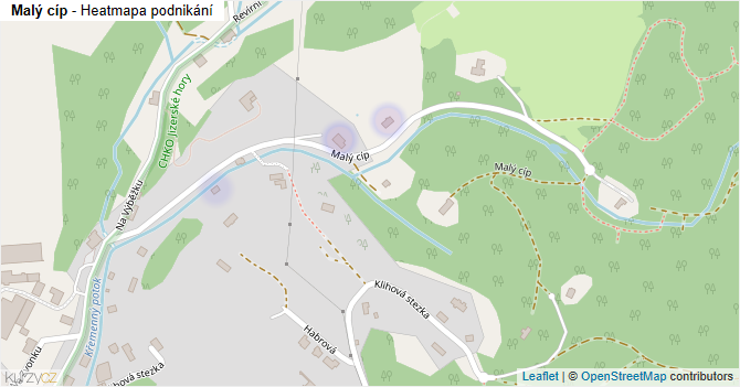 Malý cíp - mapa podnikání