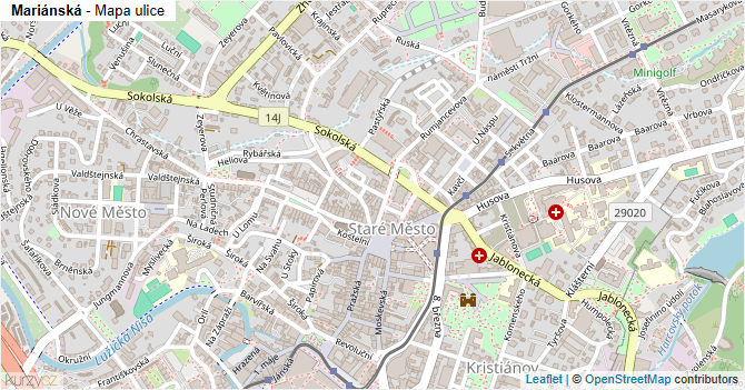 Mariánská - mapa ulice