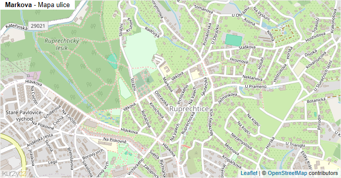 Markova - mapa ulice
