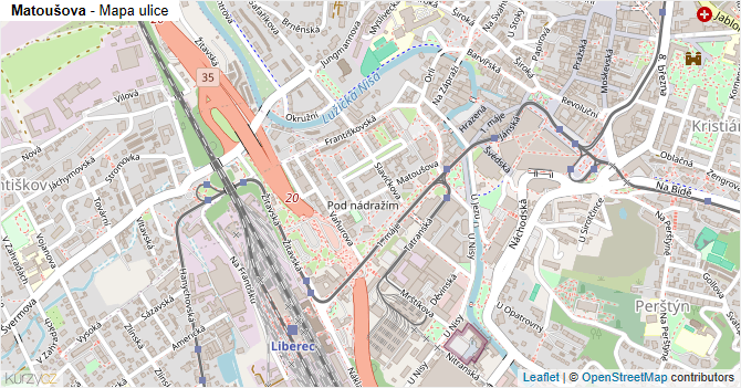 Matoušova - mapa ulice