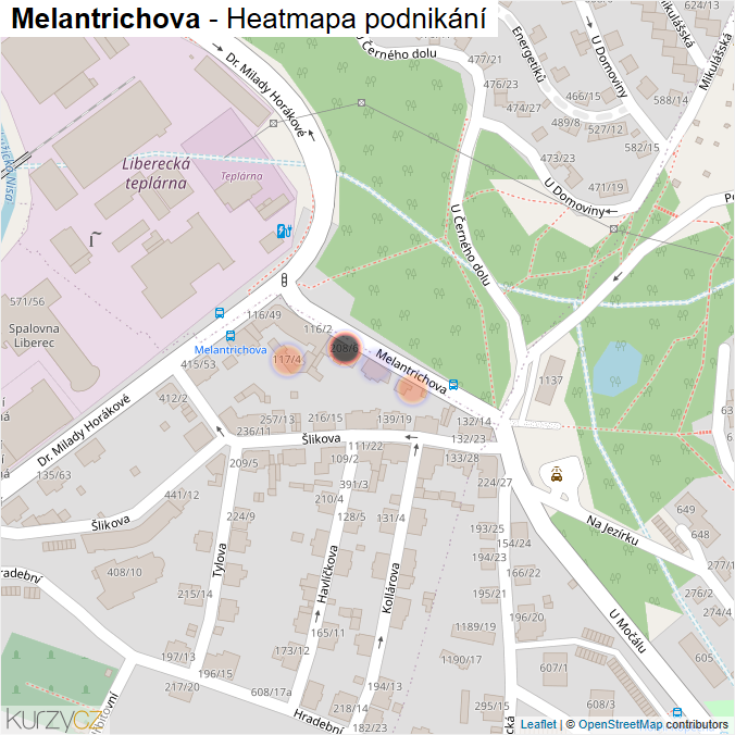 Mapa Melantrichova - Firmy v ulici.