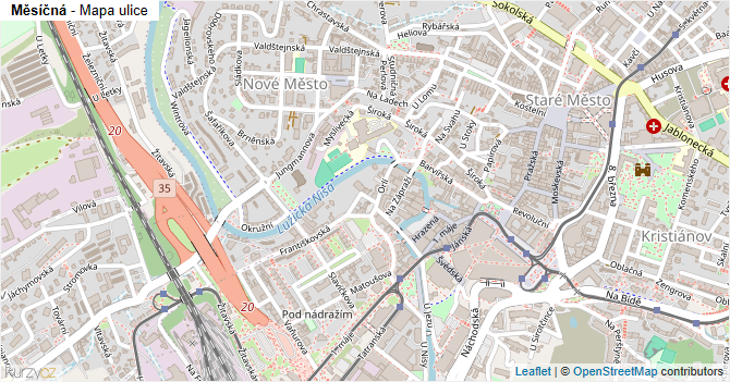 Měsíčná - mapa ulice