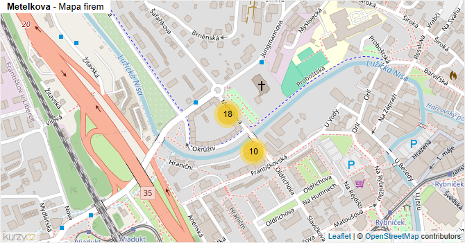 Metelkova - mapa firem