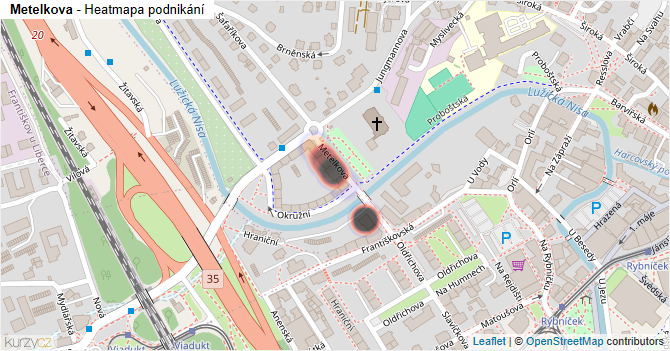 Metelkova - mapa podnikání